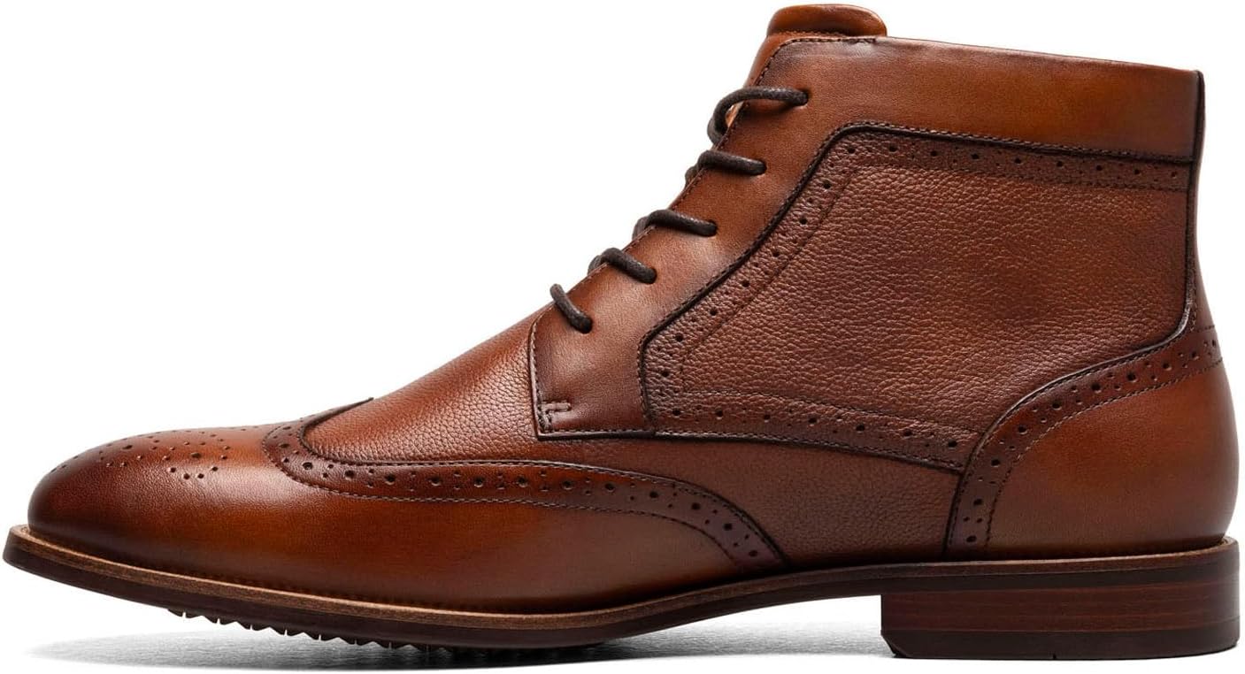 Мужские ботинки Florsheim Rucci с крыльчатым узором и шнуровкой, Cognac — фото 4