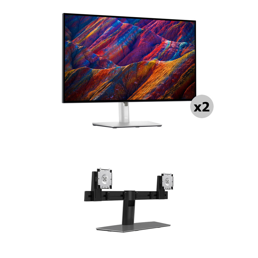 

Комплект из двух мониторов Dell U2723QE 27 дюймов 4K HDR и подставки