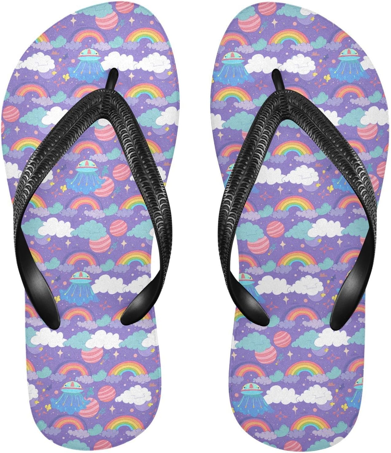 

Пляжные летние сандалии Cloud Rainbow Purple для женщин и мужчин, шлепанцы для душа 20861932 Kfbe