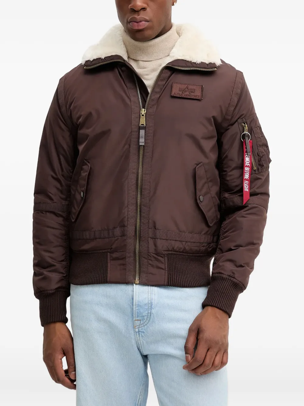 

Бомбер B-15 III TT с искусственным мехом Alpha Industries, коричневый