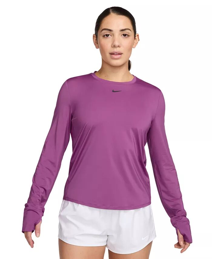 

Женский топ One Classic Dri-FIT с длинными рукавами Nike, фиолетовый