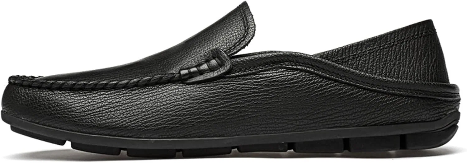 Мокасины мужские Leather Loafers, черный — фото 2