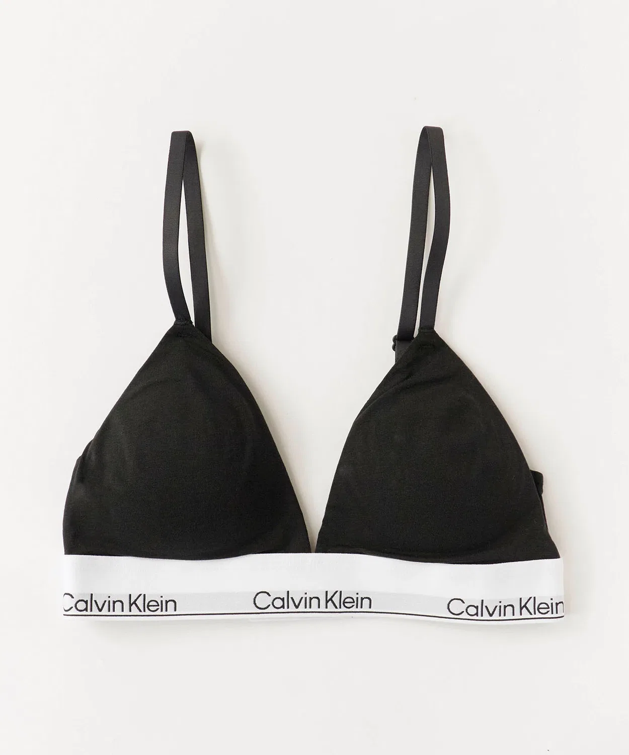 Бра-топ треугольный Calvin Klein, без косточек, чёрный