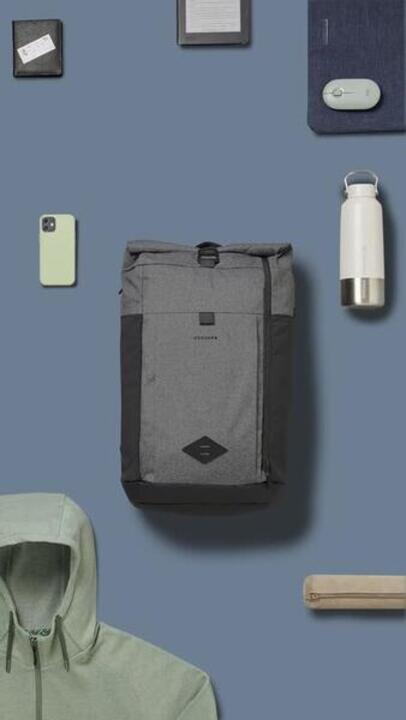 

Серый туристический рюкзак Quechua Escape NH500 23 л с ролл-топом