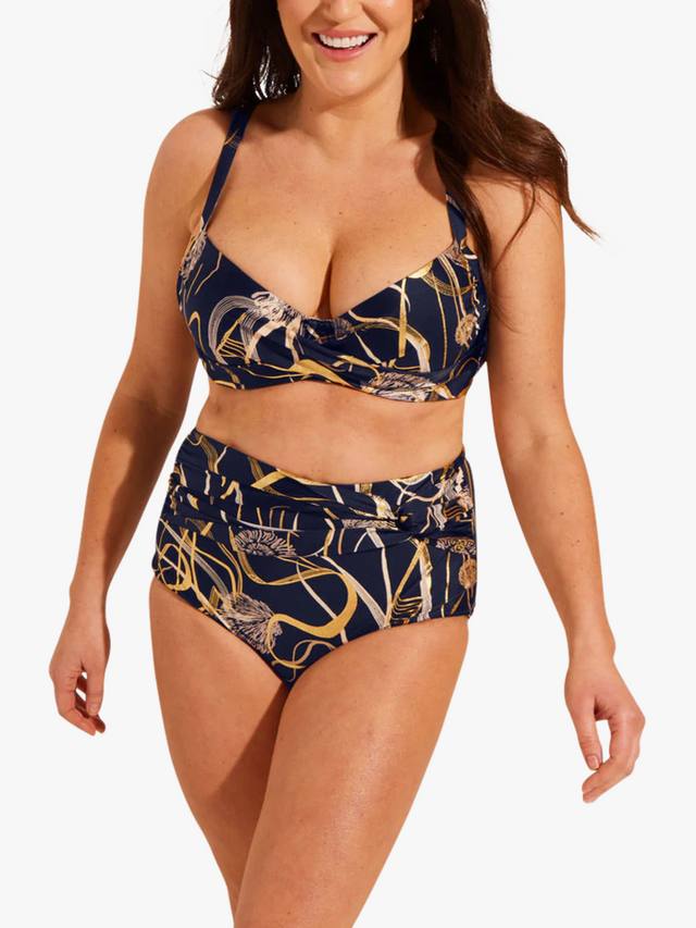 

Бюстгальтер Laguna Foil с высоким поясом Seaspray, Dark Blue