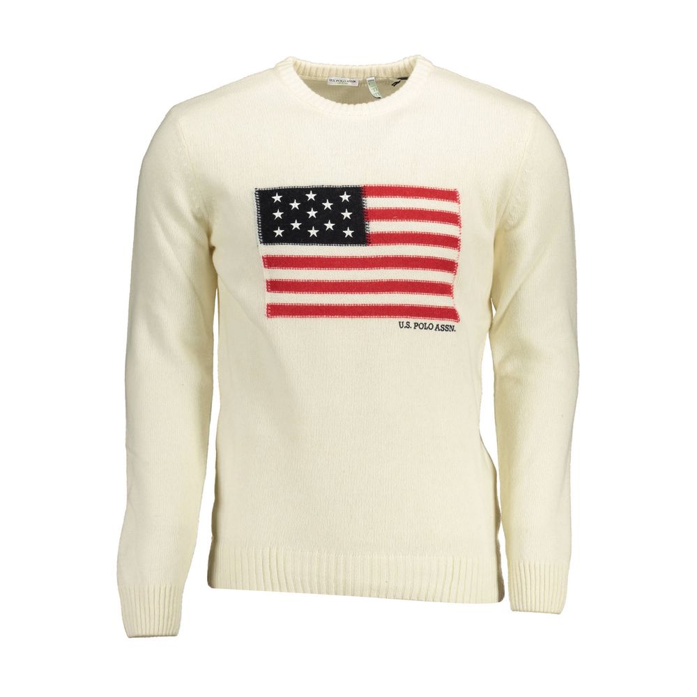 

Белый шерстяной свитер U.S. Polo Assn.