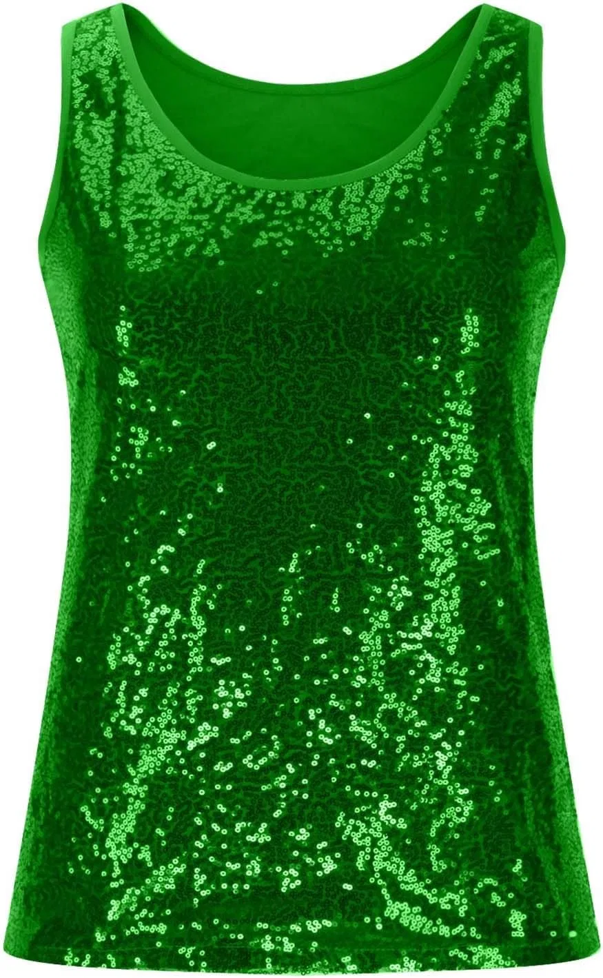Топ с пайетками женский, облегающий, блестящий, с вырезом лодочка, Green — фото 2