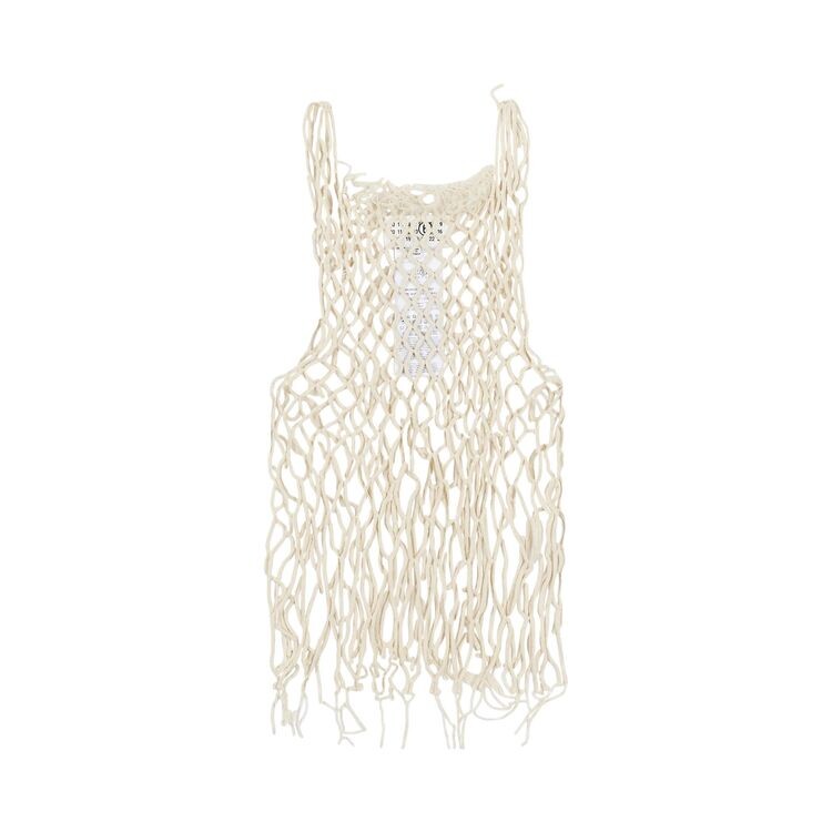 

Топ MM6 Maison Margiela Net Crochet Tank Top White, белый
