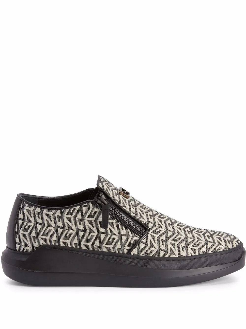 

Слипоны с монограммой Giuseppe Zanotti, черный
