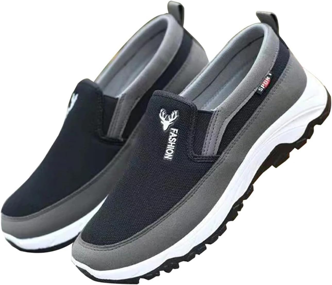 

Мужские повседневные легкие туфли, летние дышащие сетчатые слипоны, модные лоферы для мужчин Generic, черный