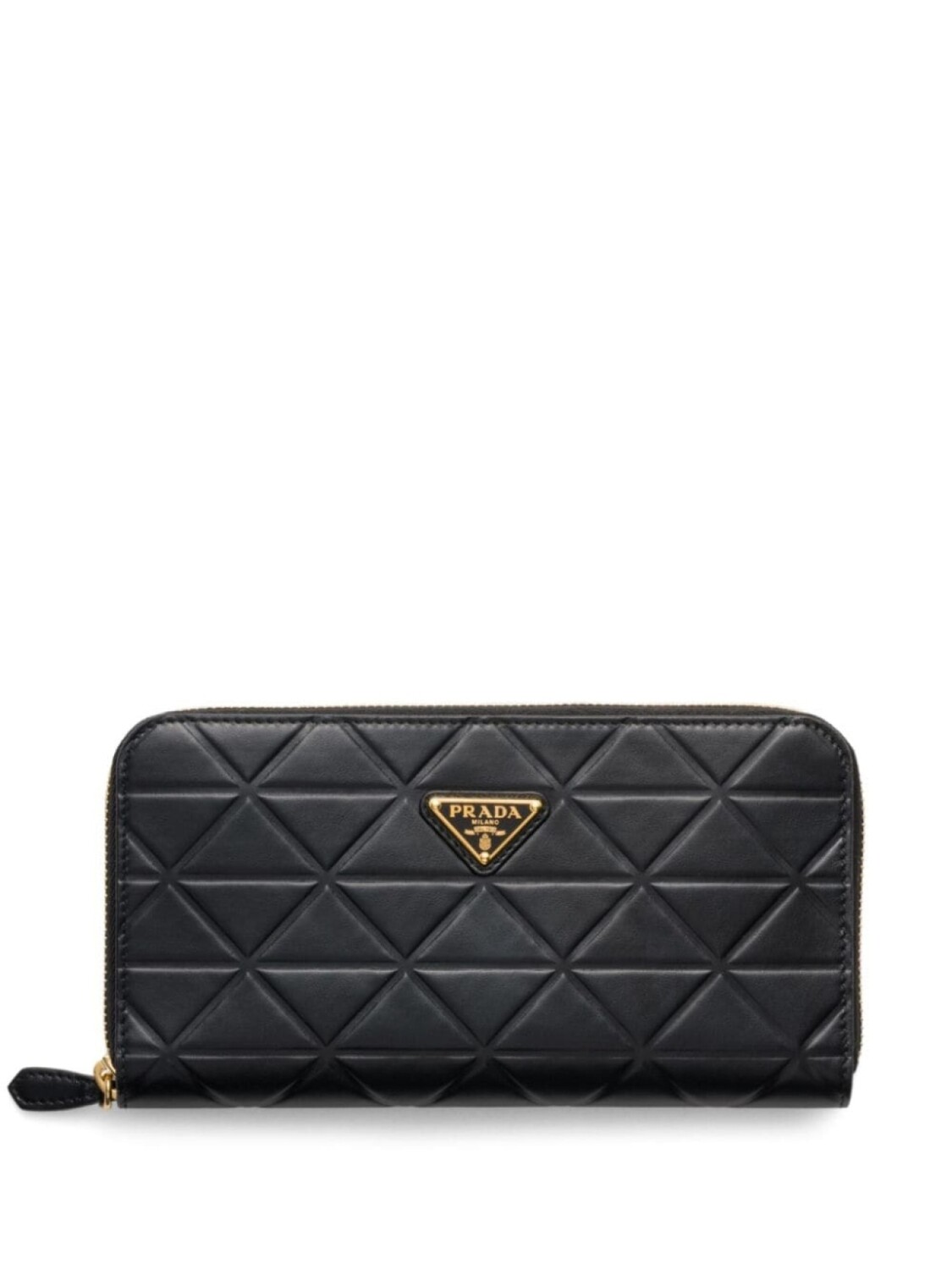 

Prada большой кожаный кошелек с треугольным мотивом, черный
