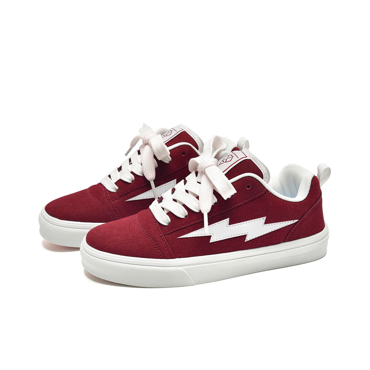 

Износостойкие, легкие и дышащие низкие скейтерские кроссовки Unisex DONGMANGUSHI, бордовый (белый laces)