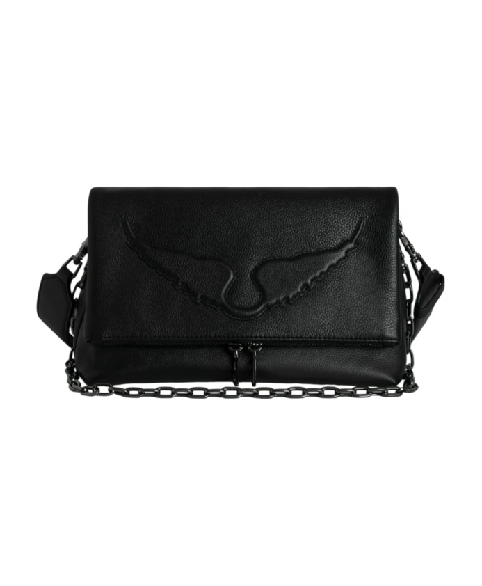 

Кожаная сумка через плечо со съемной цепочкой Zadig & Voltaire, черный