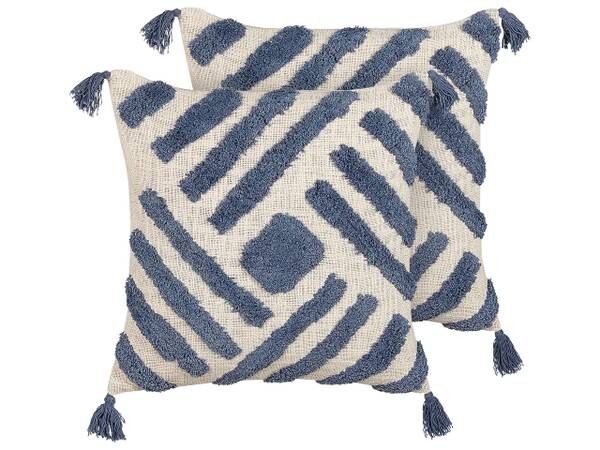 

Подушка Beliani 2 шт JACARANDA, 45x45x45 см цвет beige/blau/creme