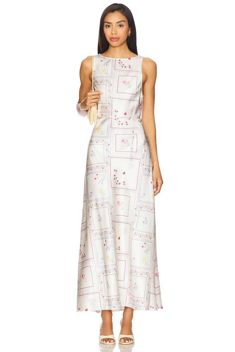 

Платье с лодочкой на бретелях Weworewhat, ivory multi