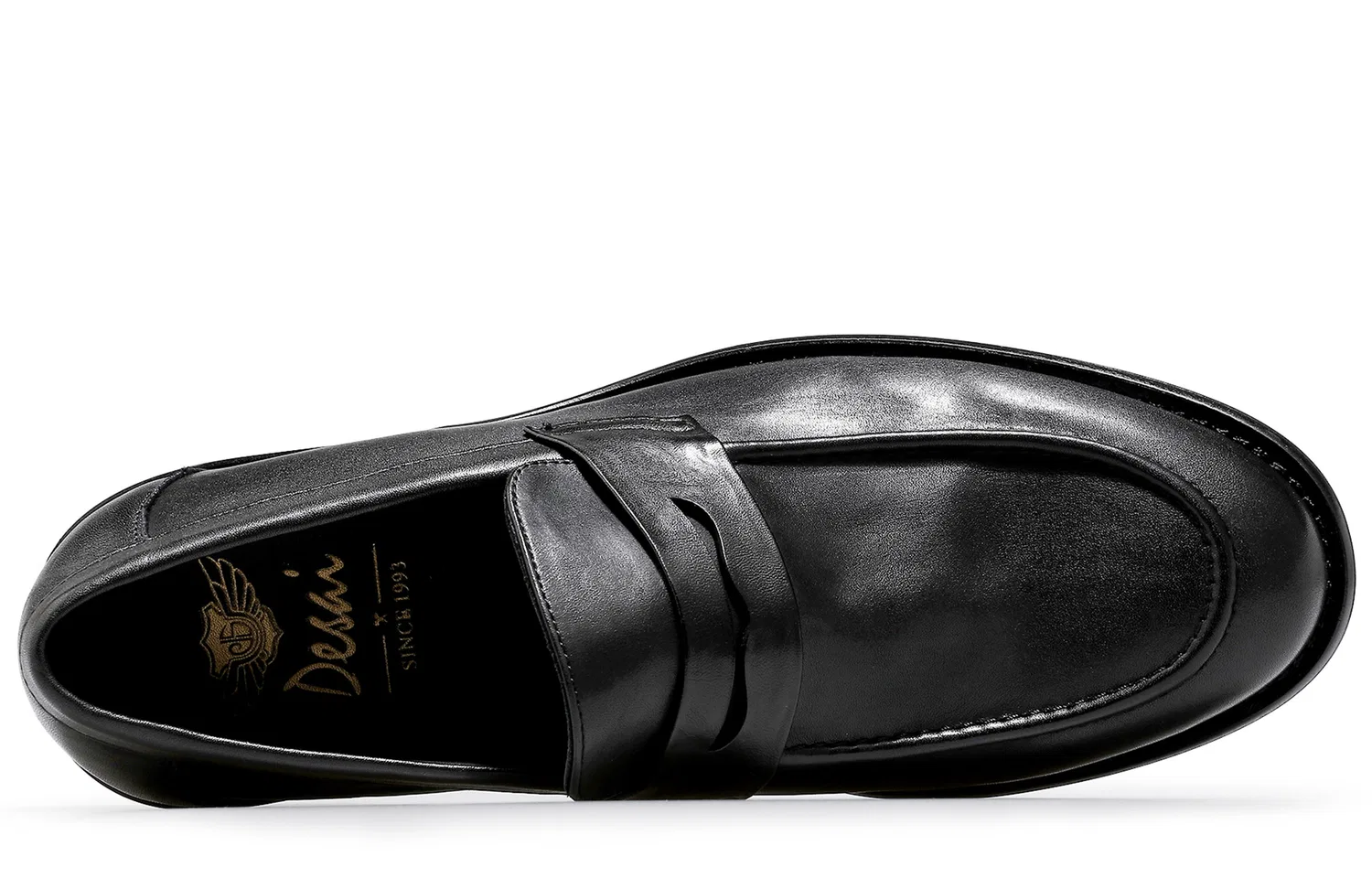 Desai Top Grain Cow Leather Men's Casual Shoes Men's Black — фото 4
