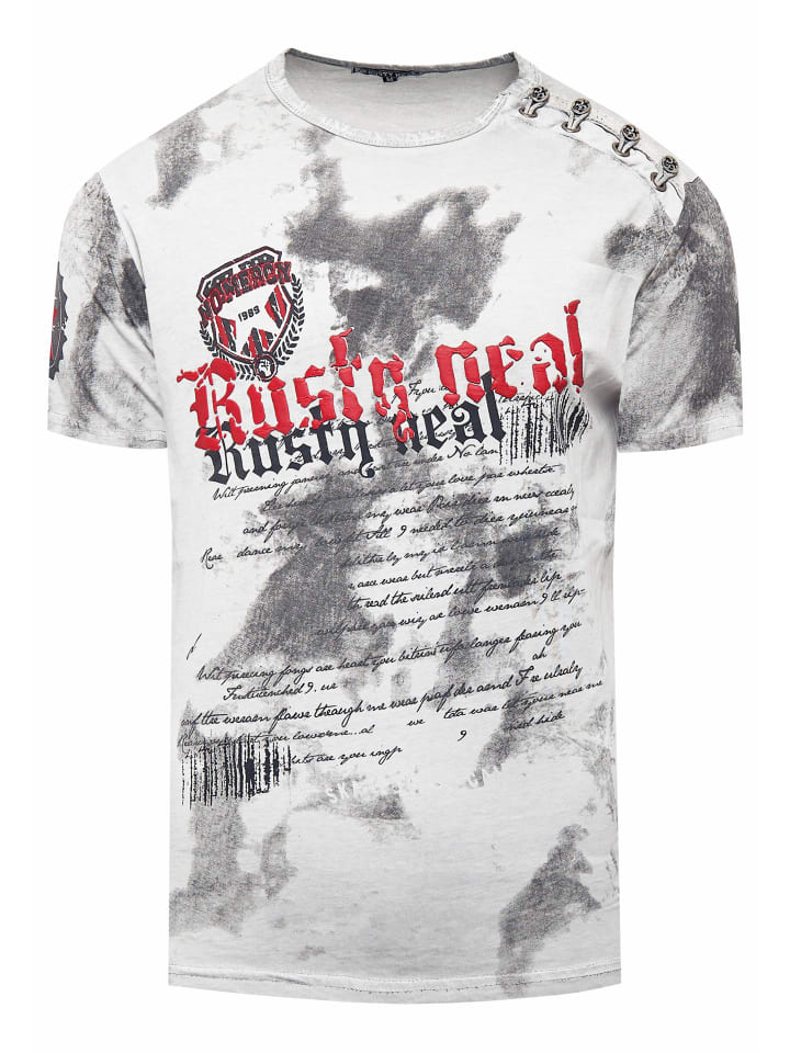 

Выцветшая футболка с логотипом и планкой на пуговицах серого цвета Rusty Neal, Серый, Выцветшая футболка с логотипом и планкой на пуговицах серого цвета Rusty Neal