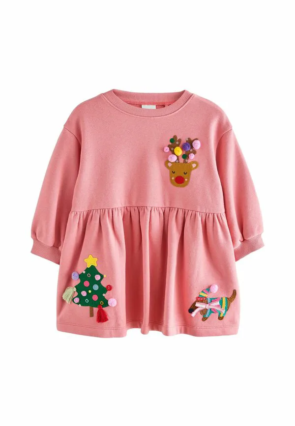 Платье, украшенное декором Next, Pink Christmas