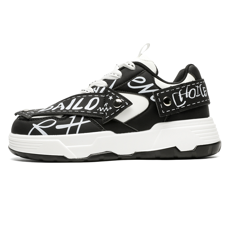 

Grumpy ram Антискользящие и износостойкие низкие скейтерские кроссовки для увеличения роста унисекс белый черный, цвет White Black