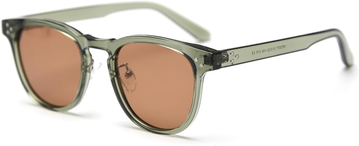 

Солнцезащитные очки Tr90 в квадратной оправе, ретро, ​​поляризованные, для женщин, для мужчин, с защитой от УФ-излучения UV400, унисекс, в корейском стиле weiyuchen, Green With Brown