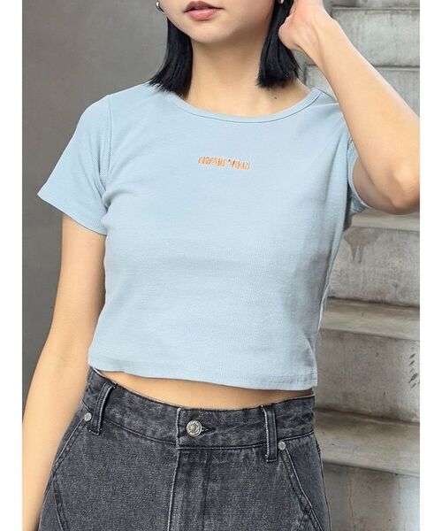 

Футболка укороченная с логотипом Teleko MURUA, синяя