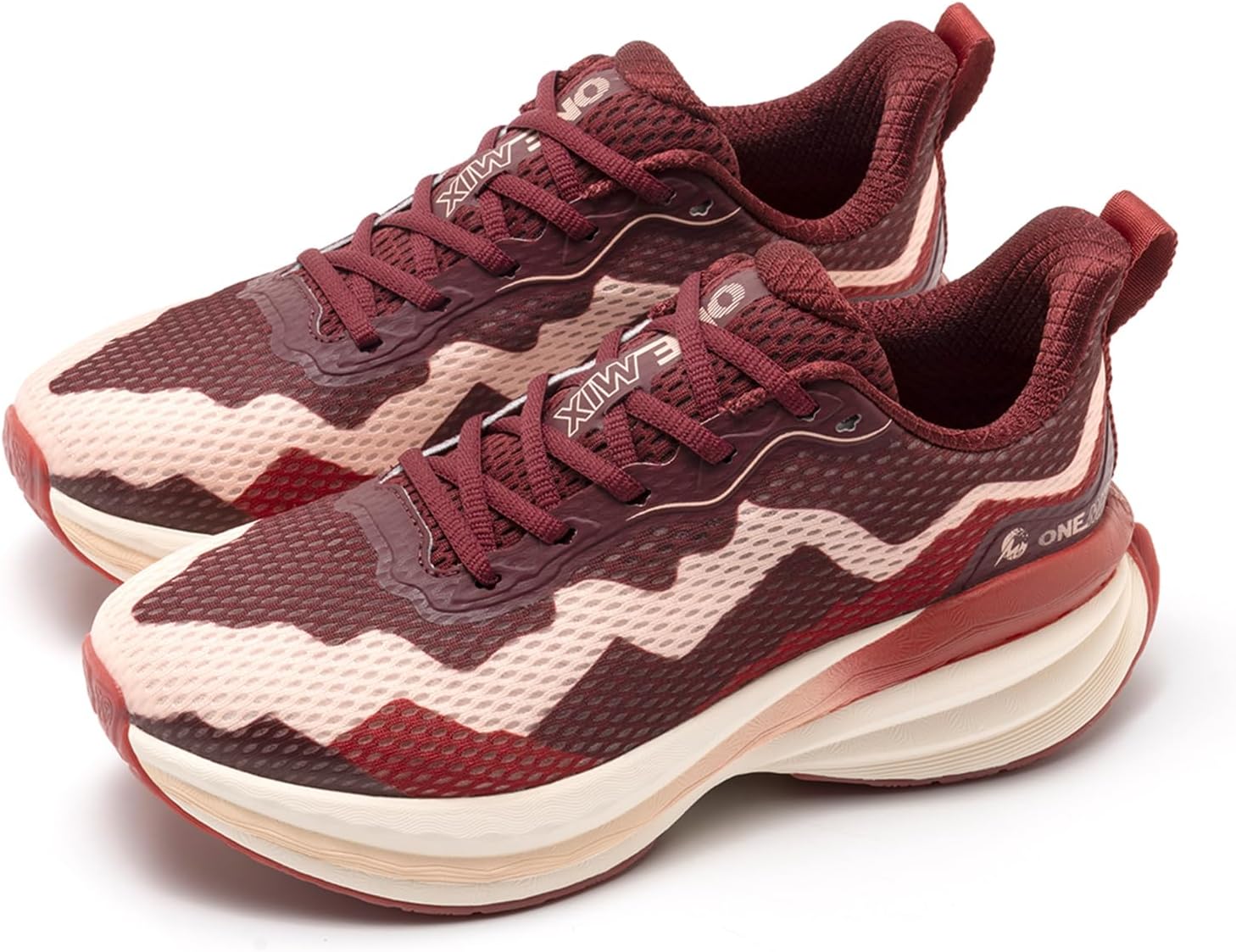 

Мужские легкие кроссовки ONEMIX, широкая носочная часть, дышащие прогулочные кроссовки - амортизирующие, противоскользящие, для тенниса, тренажерного зала, тренировок, модные кроссовки для бега и спорта, красный