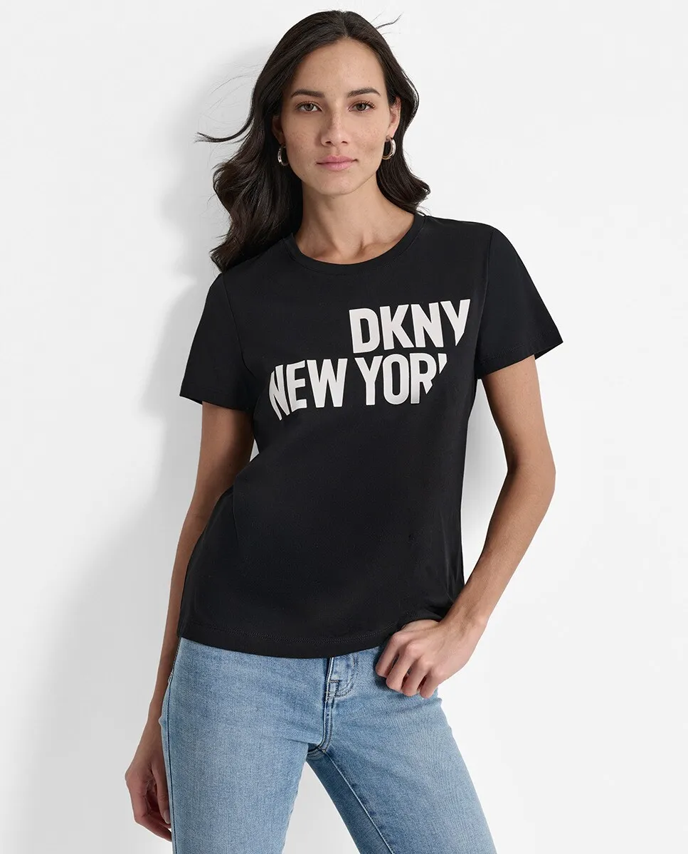 

Женская футболка с круглым вырезом и короткими рукавами Dkny Jeans, черный