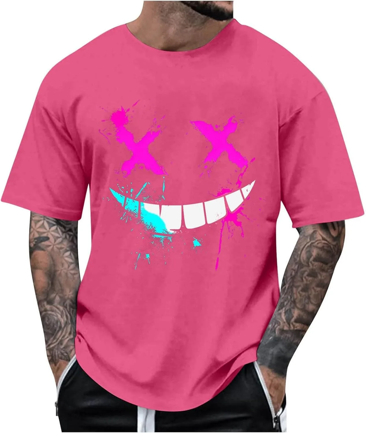 

Мужская футболка с коротким рукавом Spooky Devil's Smile, легкая и удобная