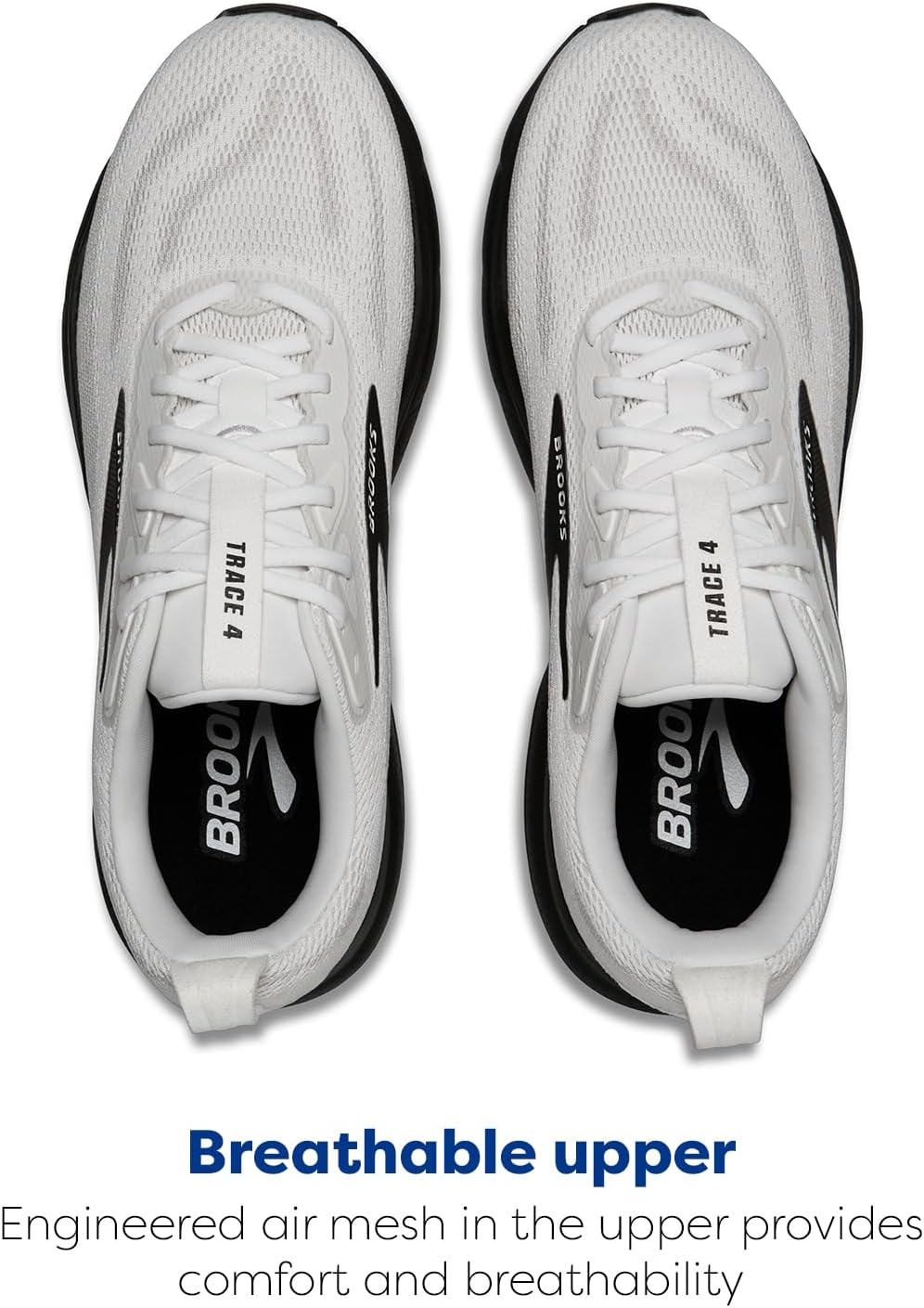 Мужские нейтральные беговые кроссовки Brooks Trace 4, белый/черный — фото 4