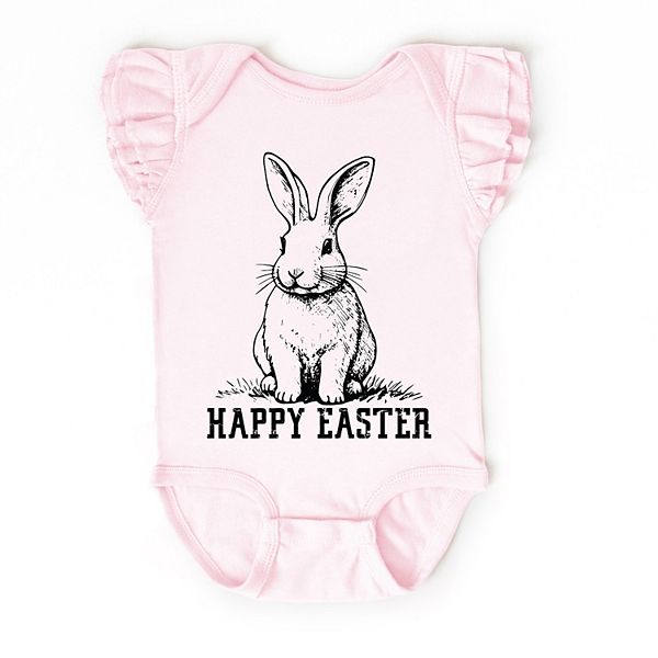

Боди с рукавами-крылышками Happy Easter Bunny Outline The Juniper Shop