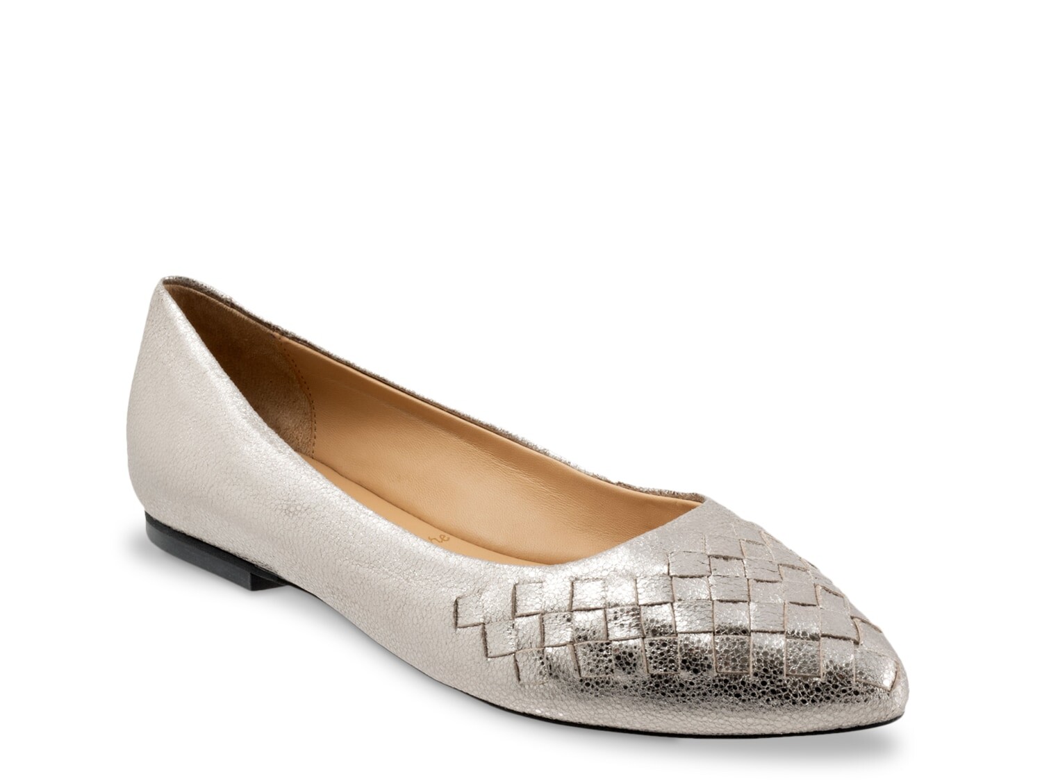 Туфли Trotters Estee из плетеной кожи, серебряный металлик