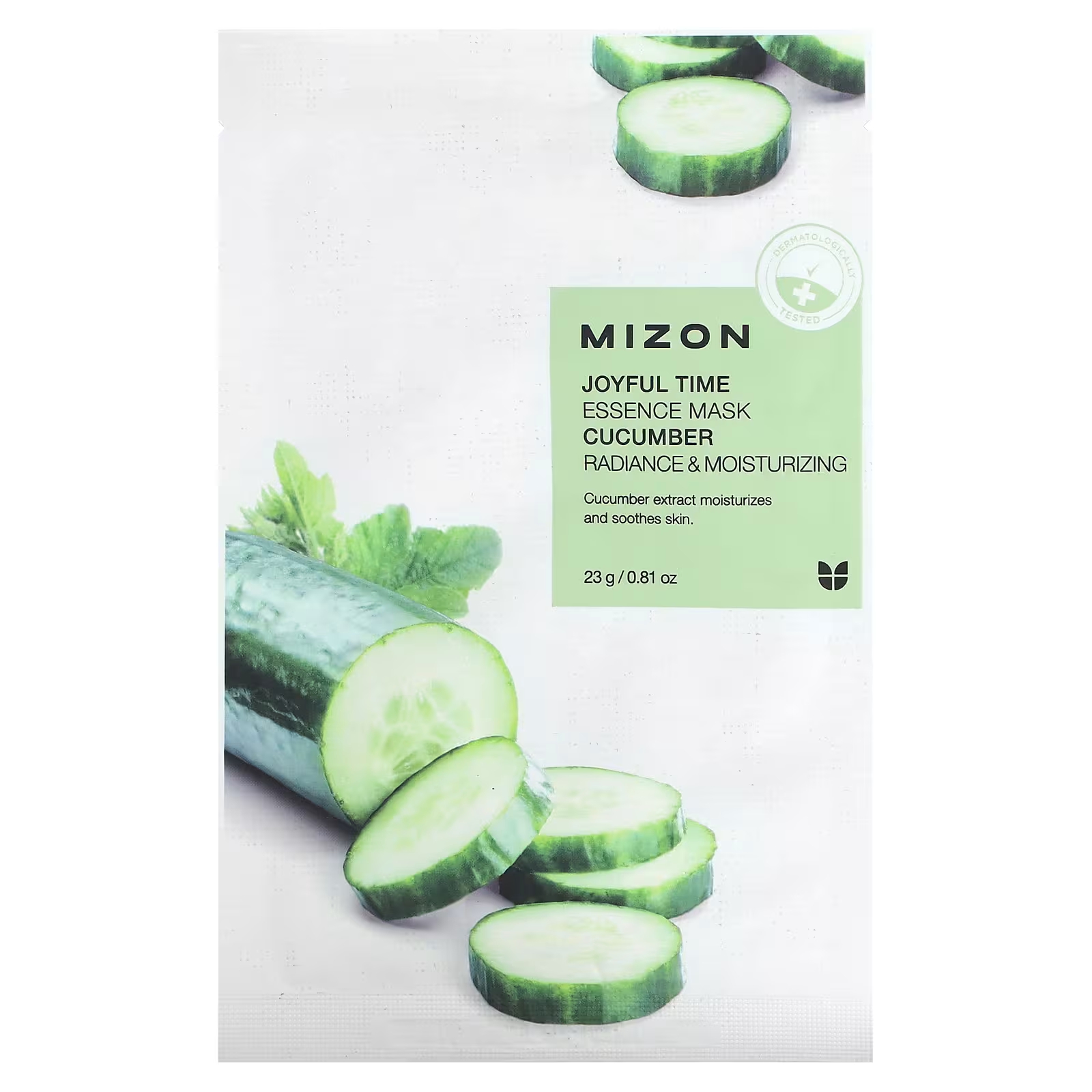 

Mizon Joyful Time Essence Beauty Mask с огурцом, 1 тканевая маска, 0,81 унции (23 г)