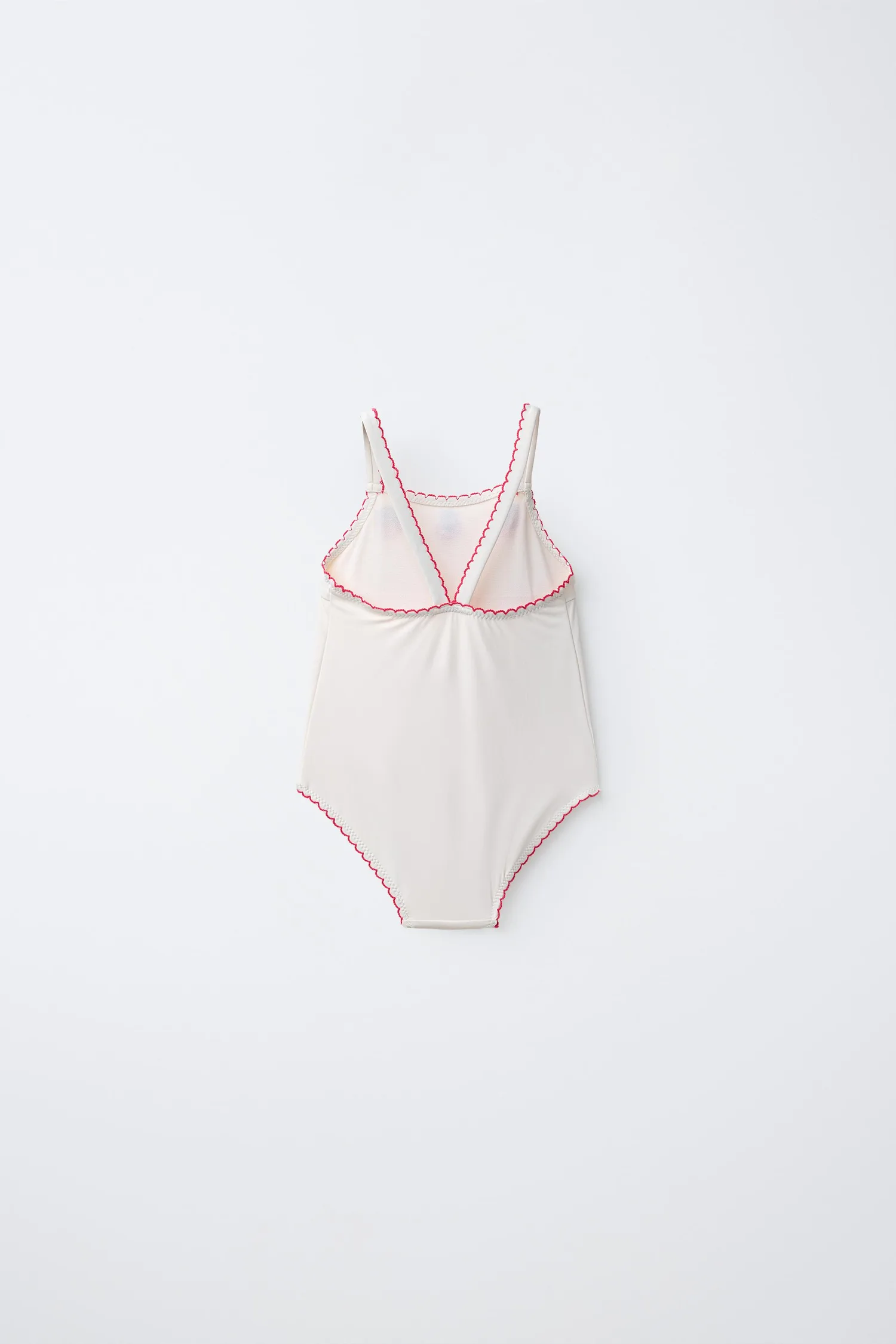 1-6 лет / купальник с вышивкой в виде клубники Zara, экрю — фото 2