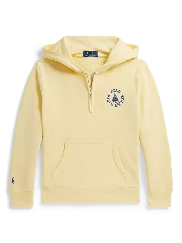 Детская толстовка на молнии до четверти длины, желтая Ralph Lauren