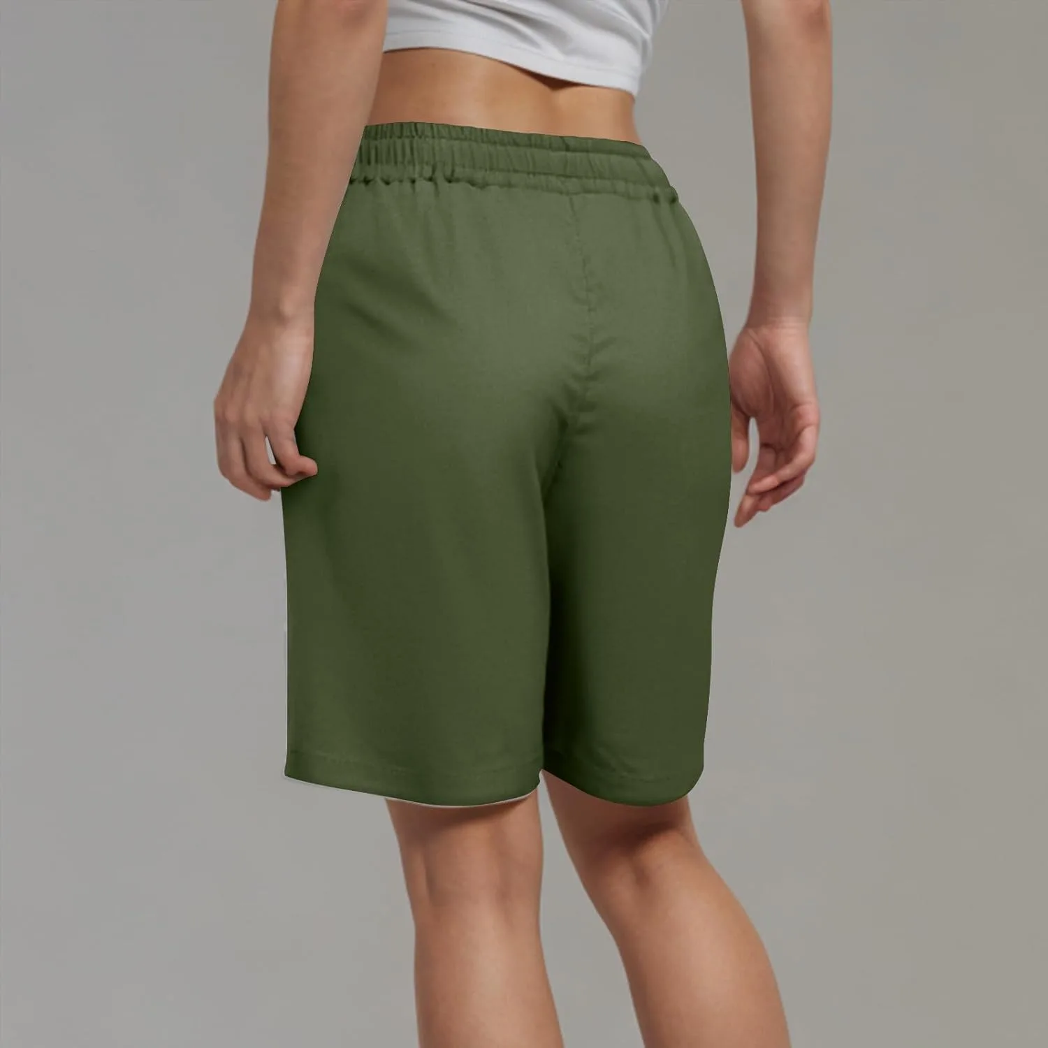 Бермуды женские High Waist с Drawstring Plus Size — фото 4