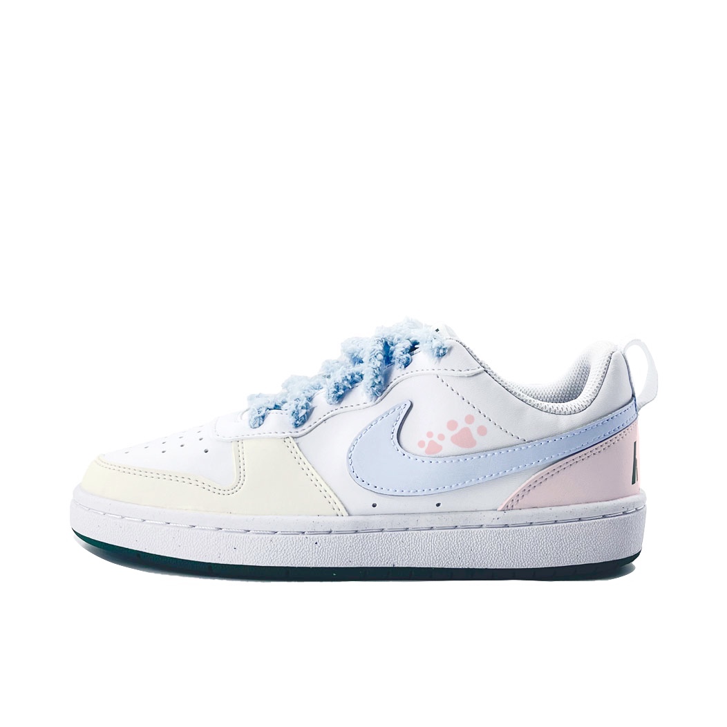 

Кроссовки Court Borough Macaron Footprint с противоскользящим покрытием, износостойкие, низкие, для детей и подростков Nike, белый/синий