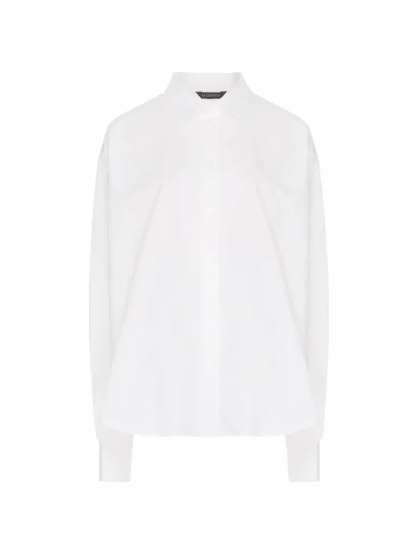 

Хлопковая рубашка с логотипом Balenciaga, белый