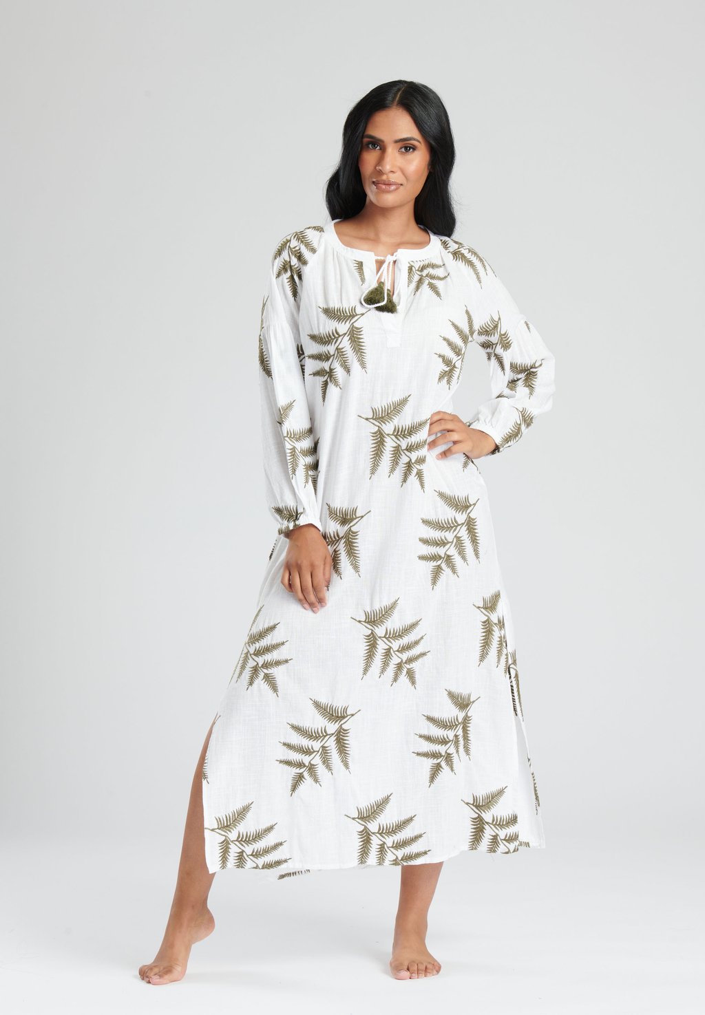 

Повседневное платье TIE NECK LEAF DRESS South Beach, белый