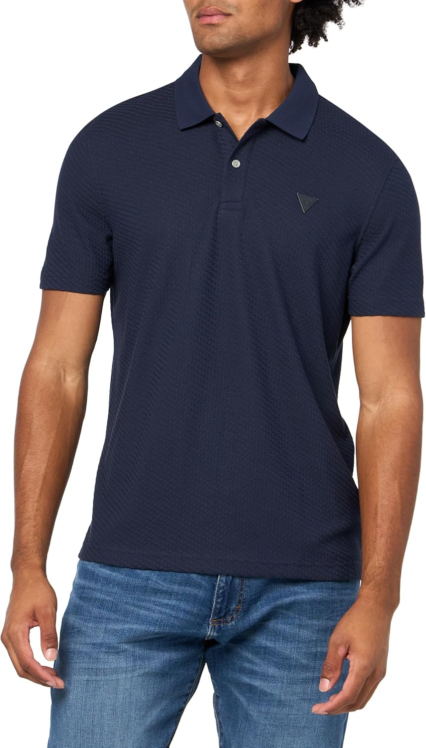 

Мужская поло GUESS Eco с коротким рукавом и треугольным логотипом, размер S, Smart Blue, Синий, Мужская поло GUESS Eco с коротким рукавом и треугольным логотипом, размер S, Smart Blue