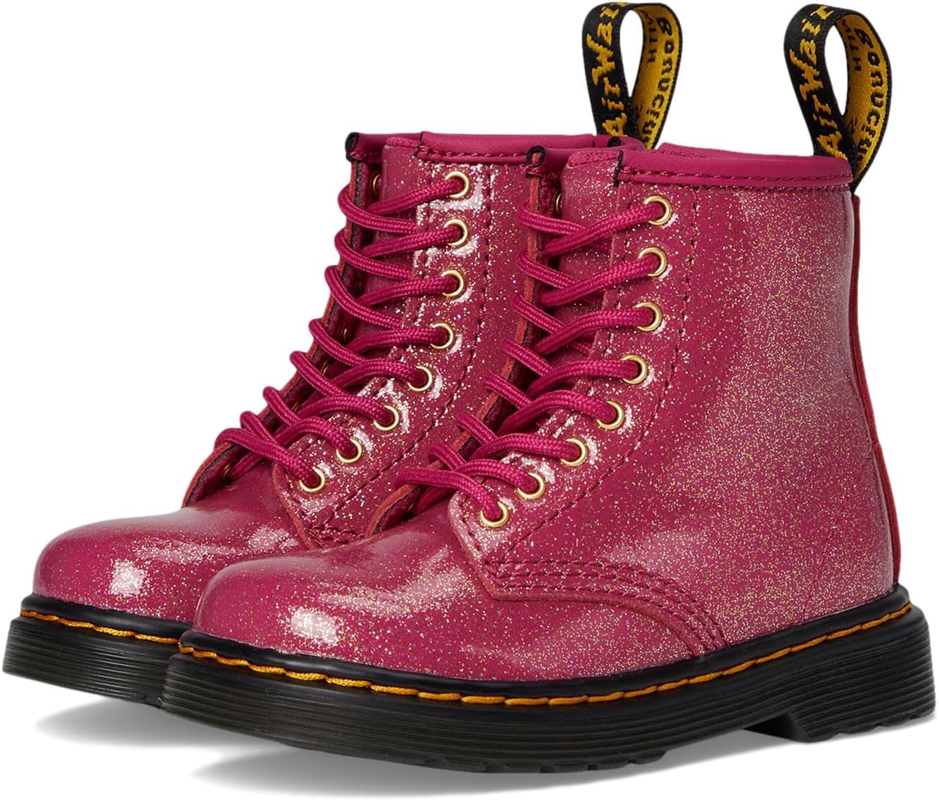 

Армейские ботинки Dr. Martens Girl's 1460 T (для малышей), Fuchsia/Silver/Gold Glitter