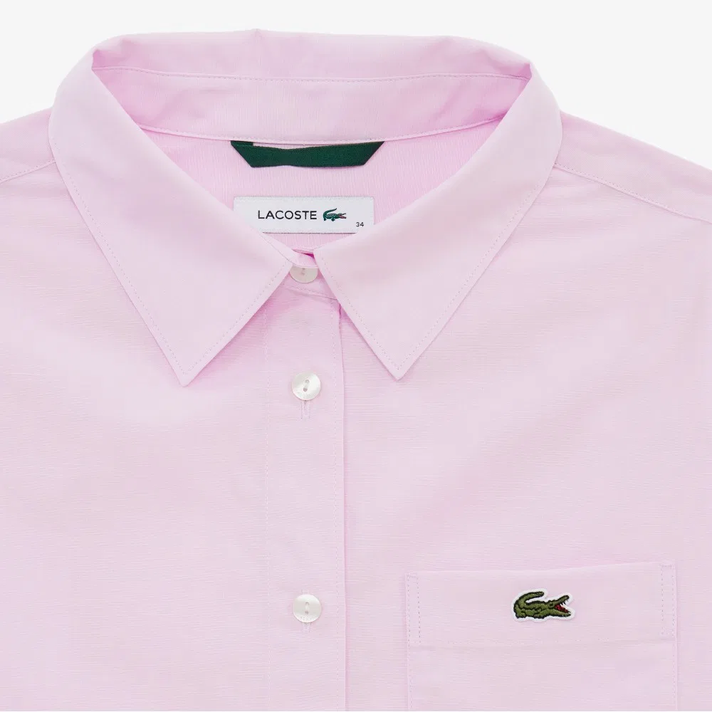 Рубашка Lacoste Розовая из хлопка и льна — фото 2