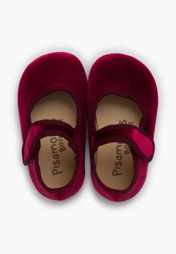 Туфли-балетки Merceditas barefoot tira adherente baby shoes Pisamonas, бордовый — фото 3