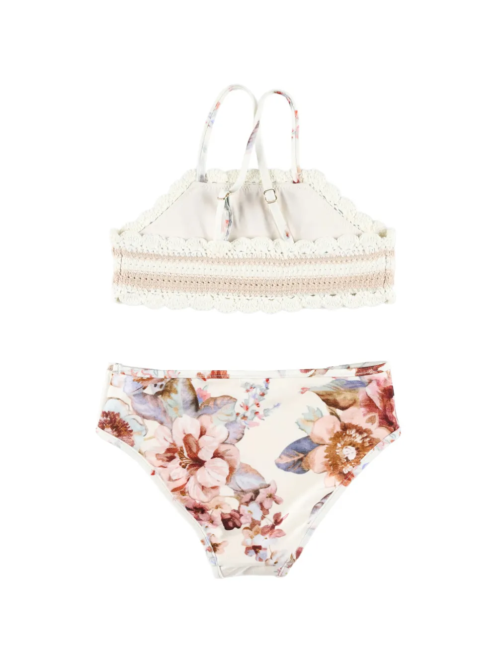 Бикини с цветочным принтом ZIMMERMANN Kids, бежевый — фото 2