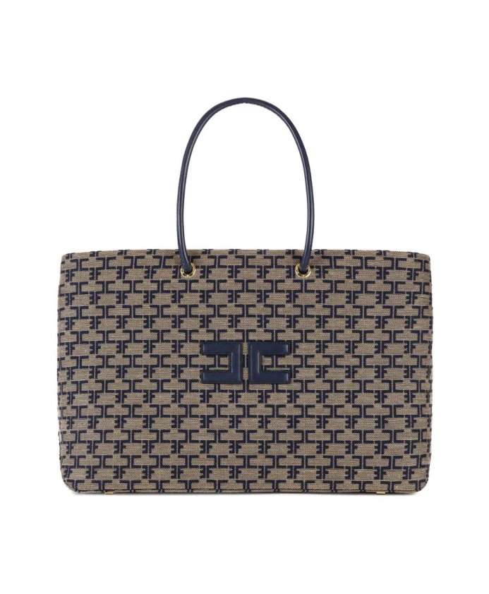 

Сумка-Шоппер Madame с монограммой и логотипом. Elisabetta Franchi, коричневый