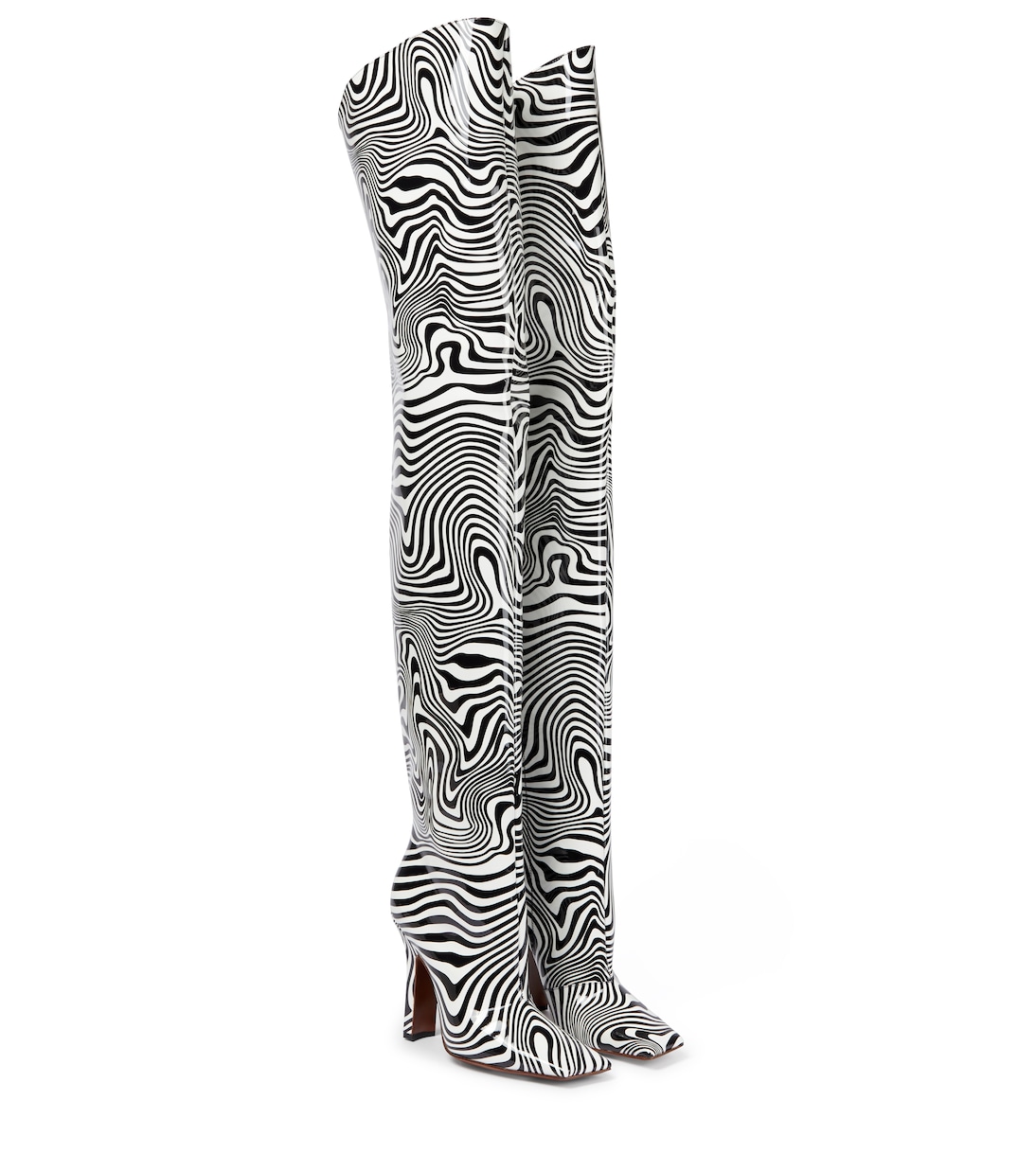 Сапоги выше колена с принтом зебры Vetements, Zebra Print