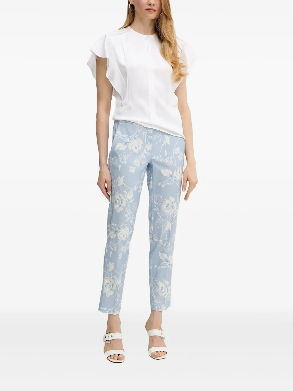 

Блузка с оборками на рукавах Boss, белый