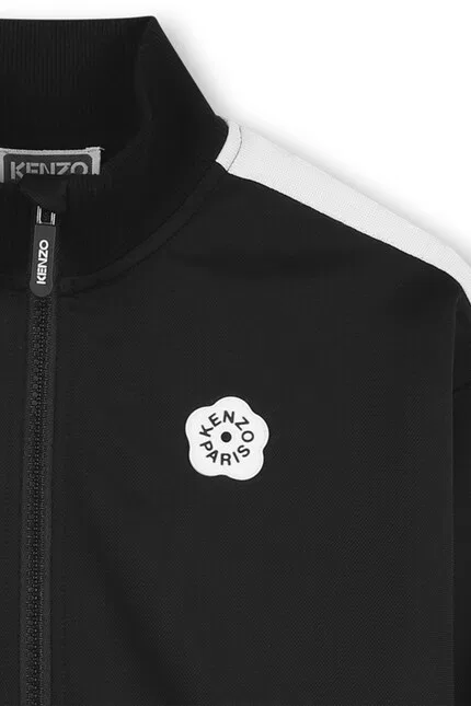 Детская толстовка на молнии с принтом Kenzo Kids, черный — фото 4
