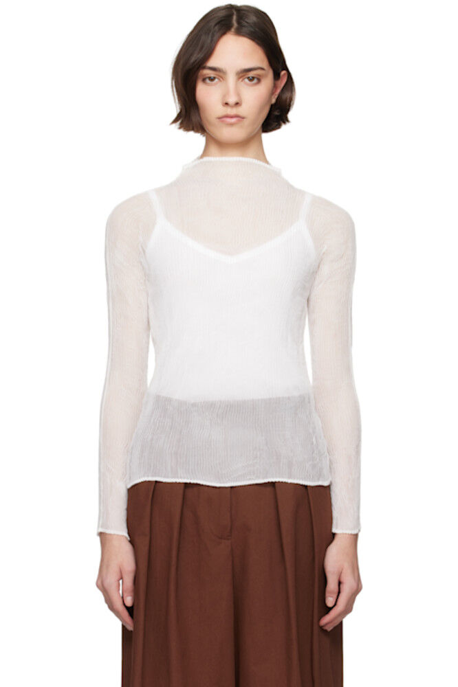 

Белая шифоновая водолазка Twist BK/WT-56 ISSEY MIYAKE