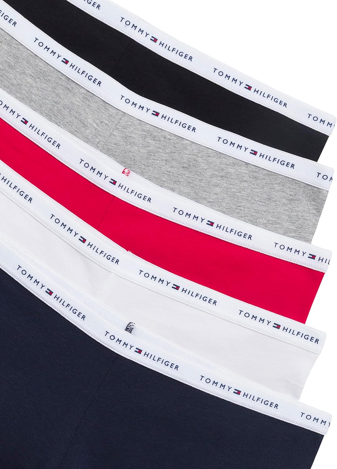 Женские шорты Tommy Hilfiger Classic Cotton с логотипом, комплект из 5 пар, Red/Navy/White/Heather Grey/Black — фото 3