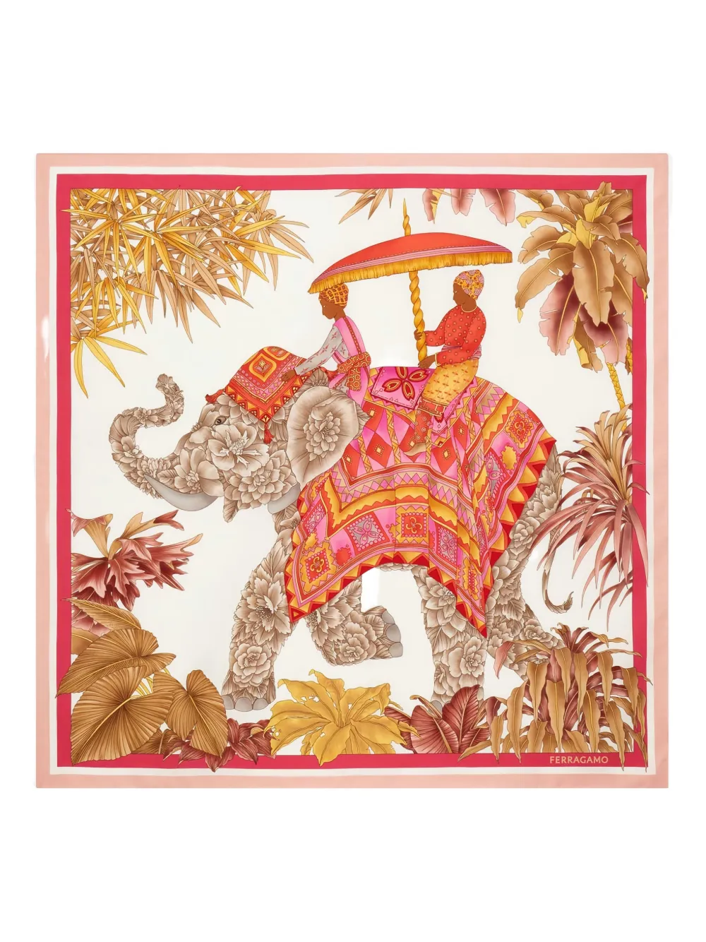 

Платок с принтом "Индия" Ferragamo, нейтральный